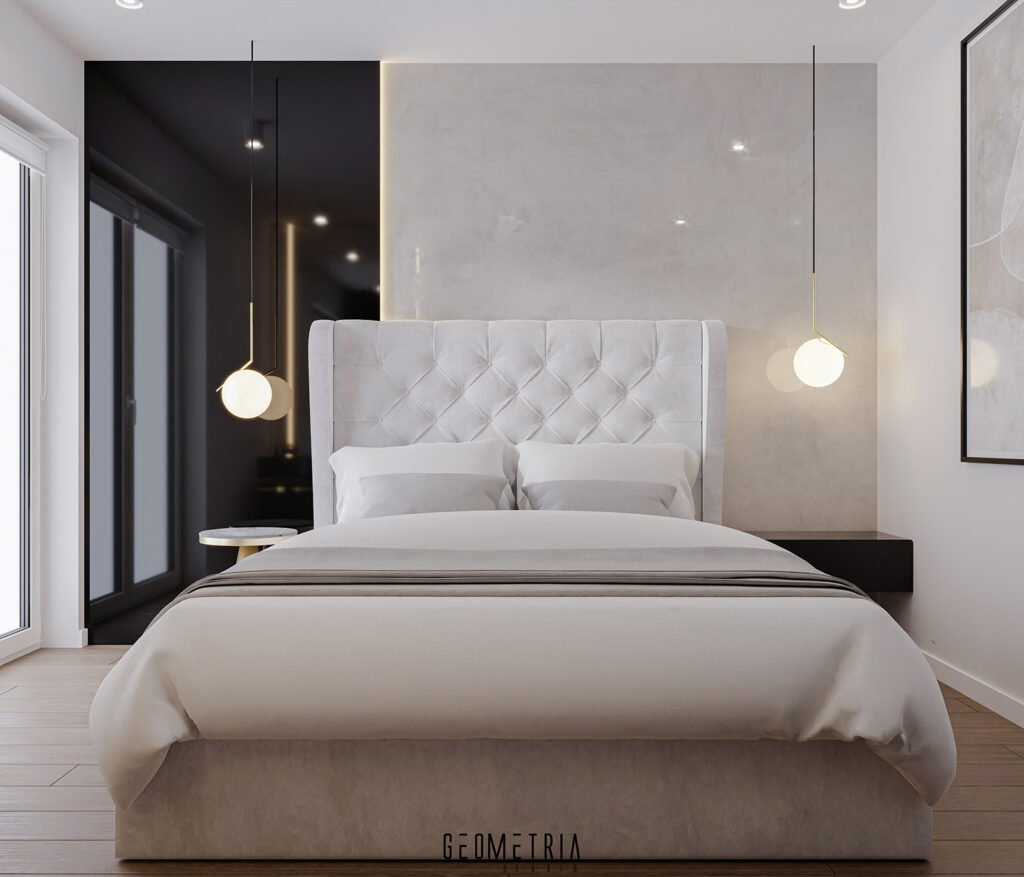 Elegancka sypialnia z nutą nowoczesności